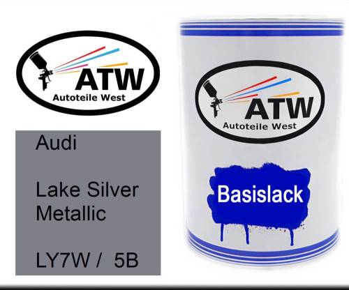 Audi, Lake Silver Metallic, LY7W /  5B: 500ml Lackdose, von ATW Autoteile West.